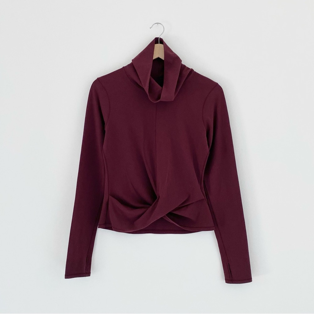 Lululemon Melodic Movement High Neck Crossover Long Sleeve in Garnet - Picture 6 of 14